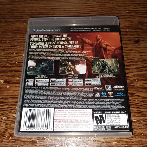 Singularity (Sony PlayStation 3, PS3, 2010) Complete in case with manual - Picture 3 of 3